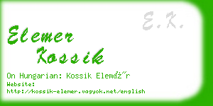 elemer kossik business card